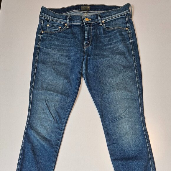 Mother Vamp Jeans Women Spiked Skinny Stretch Ankle Length Split Hem SZ 28 (31) - Picture 1 of 16